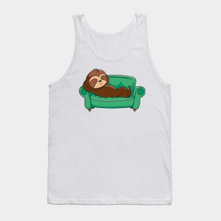 Sloth sleeping animal rest sleep cute relax nap Tank Top